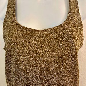 Express Gold Metallic Glitter Tank Top Size S NWT